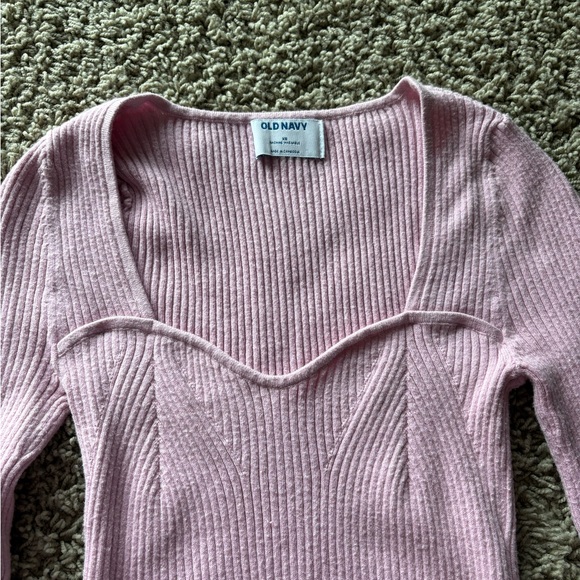 Pink Ribbed Long Sleeve Top - Picture 2 of 3